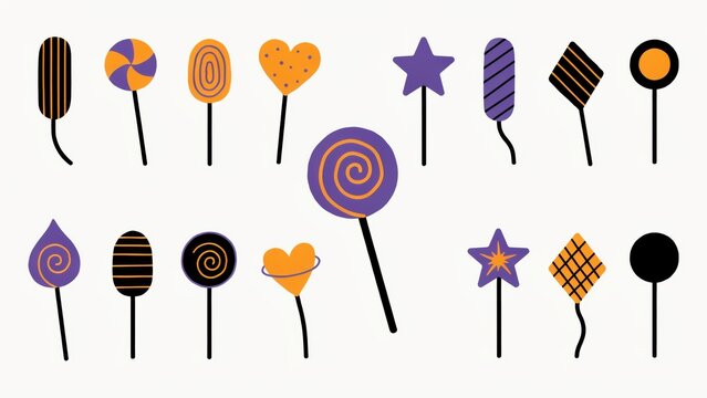 Halloween Bundle featuring sweet treats lollipops and candy collection for festive holiday confectionery designs