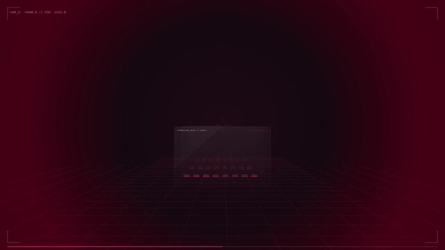 Digital Equalizer with Fluctuating Blue Data Bars on a Futuristic Transparent Ui Transitioning to a Red Warning State for Technology Concepts