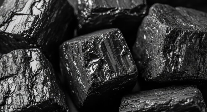Natural black coal lumps with sharp edges and dark matte textures create a dense, organic background for industrial and energy-themed designs, dark, charcoal, rock