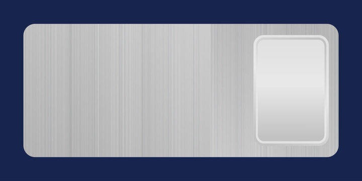 Metallic CTA button template with realistic aluminum texture and glossy chrome effect. Modern user interface element for websites, mobile apps, games, banners and digital marketing.