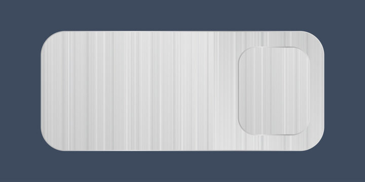 Metallic CTA button template with realistic aluminum texture and glossy chrome effect. Modern user interface element for websites, mobile apps, games, banners and digital marketing.