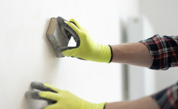 Sand Wall Putty And Finish Drywall Before Painting