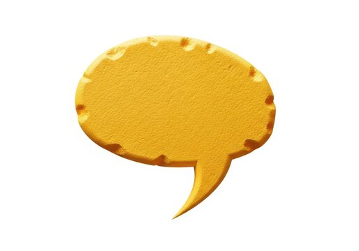 Golden speech thought bubble with crumbly texture