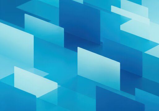 Abstract blue layered rectangles background digital art