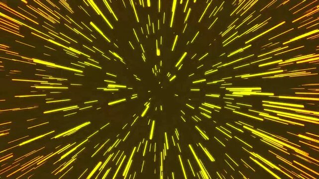 Hyperspace Jump. Flying Through the Universe Lightspeed Tunnel. Acceleration and Slowdown of Abstract Spaceship Like Star Wars Effect. Animation of 4k video.