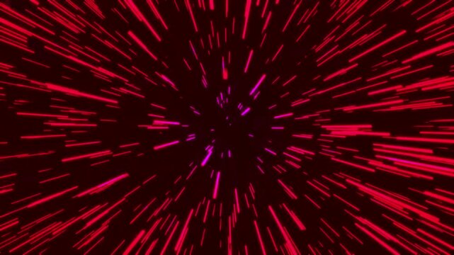 Hyperspace Jump. Flying Through the Universe Lightspeed Tunnel. Acceleration and Slowdown of Abstract Spaceship Like Star Wars Effect. Animation of 4k video.
