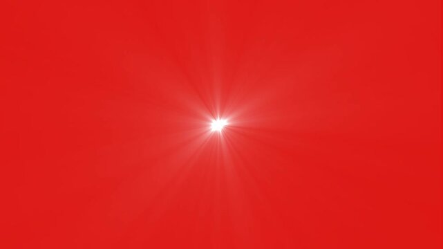 Bright White Lens Flare Light Burst on Red Background