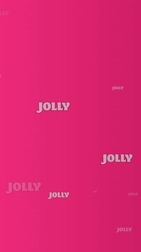 Animation of multiple jolly texts at christmas on pink background