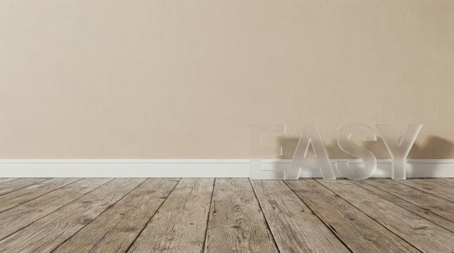 Smooth wooden floor texture with clean white baseboard and subtle gradient wall ideal for modern web design backdrops or creative marketing materials.