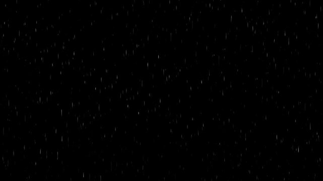 Heavy Rain Falling Effect on Black Background Overlay Loop