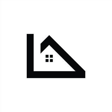 Minimalist line building home initial letter icon design