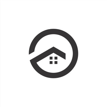 Minimalist line building home initial letter icon design