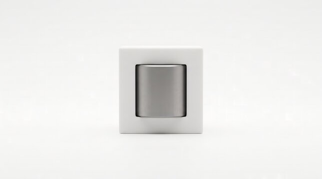Minimalist Modern Metallic Light Switch Fixture Isolated on a Clean White Background for Interior Design