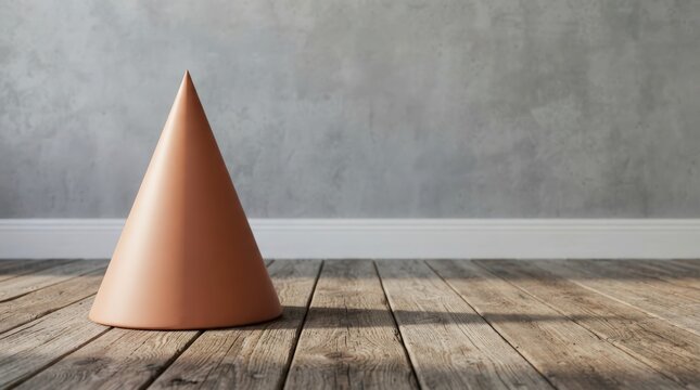 Stylish high-quality orange cone 3D photo with clean lighting perfect for modern web design, marketing banners, product showcases, or abstract backgrounds.