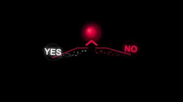 Glowing Red Neon Yes No Selector Switch, Digital Decision Button, Future Technology Interface, User Control Interface, Data Selection Concept, Glowing Red LED, Neon Light, Choice Concept