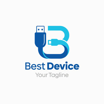 This logo features a modern, sleek design of a USB cable, representing Best Device, emphasizing technology and innovation with a fresh and clean branding approach.