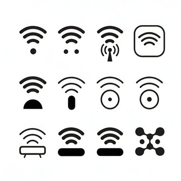 Wifi con set wireless internet symbol different
