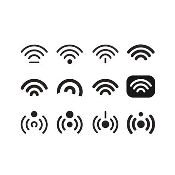 Wifi con set wireless internet symbol different
