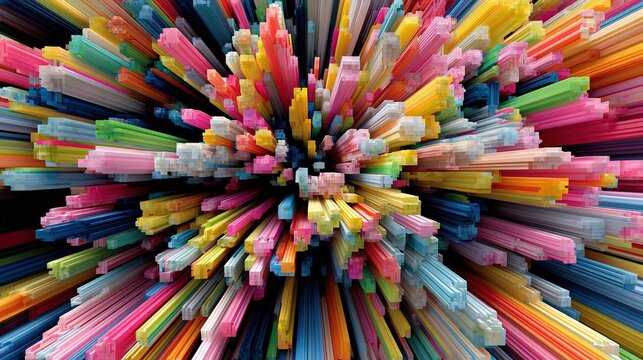 Colorful Plastic Straws Collection for Drinking and Decoration.