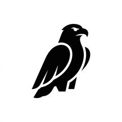 Fototapeta premium Bird of prey Hawk silhouette stylized logo for corporate branding