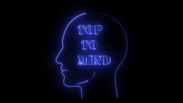 Neon brain silhouette with typewriter mind text