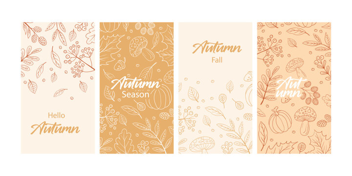 Autumn story banner template set