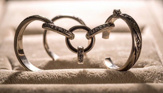 Exquisite diamond-accented polished metal chain link bracelet resting on textured surface