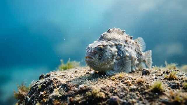 lumpfish underwater close up at morning light in norwegian fjord video