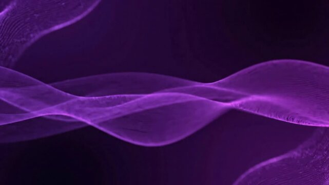 Abstract purple wave background: fluid motion particles and glowing digital flow for modern tech presentations and motion