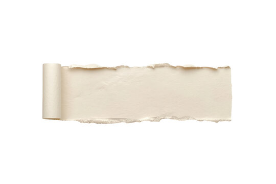 Cream handmade paper banner with rolled left end