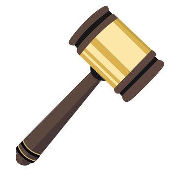 Wooden judge gavel vector illustration isolated