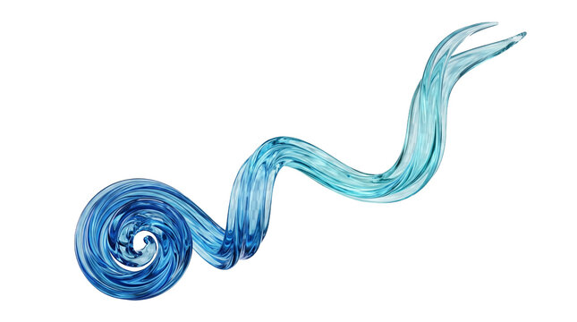 blue spiral string isolated on transparent background