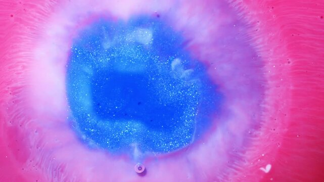 Vivid Blue Liquid Bloom in Pink and Purple, Abstract 4K Video Background
