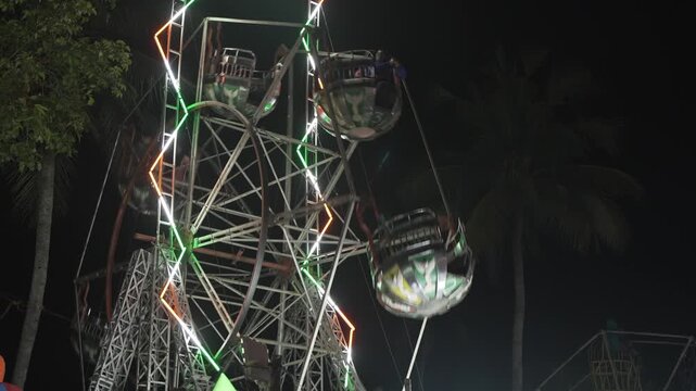 A Ferris wheel has been set up at the fair.