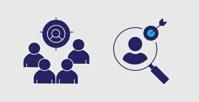 target audience and customer research marketing icon