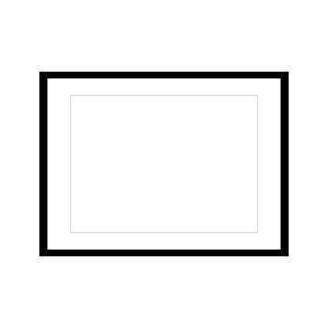 Simple black rectangular frame border with two thin horizontal lines inside for certificate design