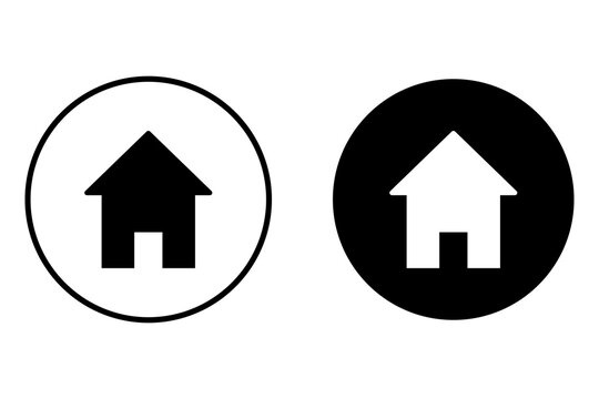 Black and white home house icon set for website navigation and mobile application user interface