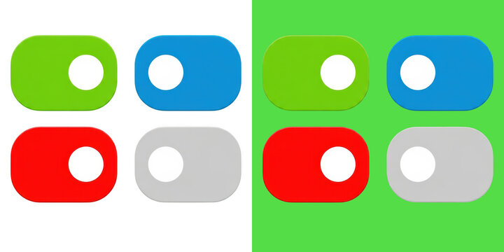 Toggle switch icons set for user interface design