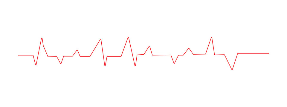 Red heart rate pulse line showing a heartbeat rhythm on a plain flat design