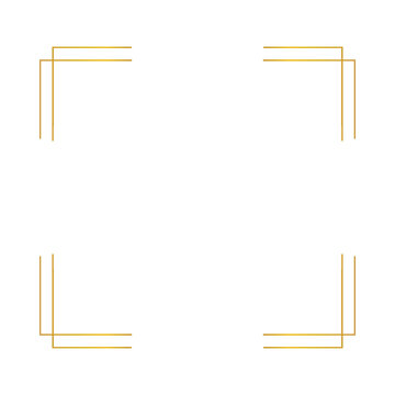 Simple gold double line corner frame set for elegant photo borders and page decoration