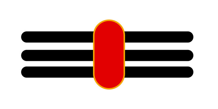 Religious Hindu Tripundra tilak symbol isolated on transparent background for spiritual art