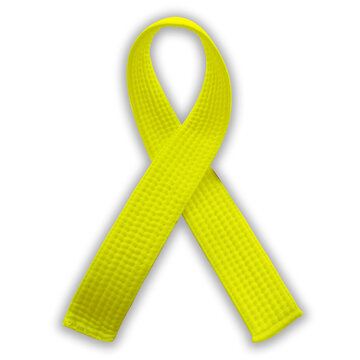 suicide prevention yellow ribbon martial arts belt