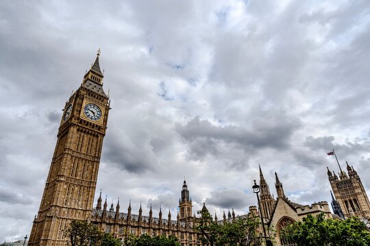 Big Ben - The Great Bell of the Great Clock of Westminster (renamed the Elizabeth Tower) on a very cloudy day