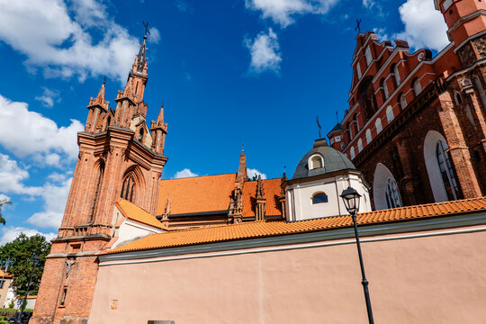 St. Anne Church and the Church of St. Francis of Assisi, Bernardine Church in Vilnius old town, Lithuania