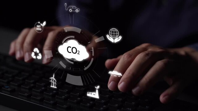 Net zero goals and CO2 reduction strategy driving sustainability, green energy integration, net zero emissions policies, and climate-friendly sustainability solutions for business and society. Muxer