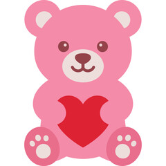 Obraz premium Cute Valentine Character Pink Teddy Bear