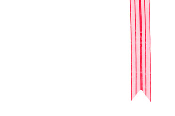 Obraz premium Red Striped Ribbon Banner Isolated Transparent PNG for Holiday Gift Packaging and Greeting Card Design Mockup