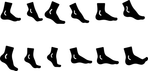 Obraz premium Feet Silhouette Collection, Human Foot Anatomy Shapes for Podiatry, Health, and Fitness Art