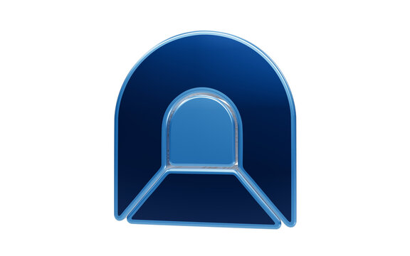 Blue Futuristic Tunnel Logo: A sleek, minimalist logo depicting a futuristic tunnel entrance in shades of deep blue and metallic sheen, symbolizing progress and innovation.