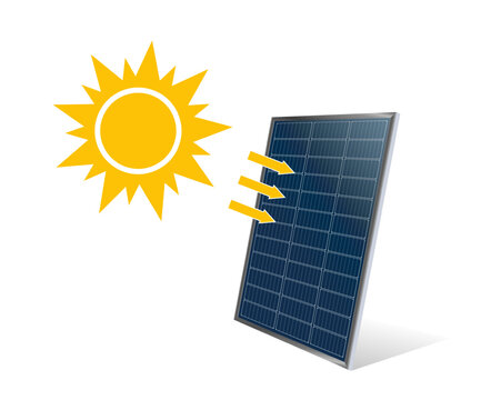 Realistic 3D solar panel energy photovoltaic module on transparent background, detailed cell structure with blue texture, perfect for renewable power projects and sustainable technology designs.